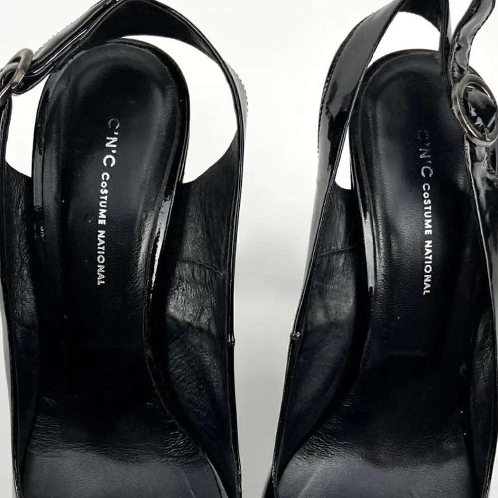 Pre-Loved C.N.C Costume National Women Black Heels Open Toe Sandals EU 39